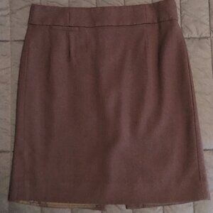 J Crew 100% Wool, fully lined, brown skirt, 6P